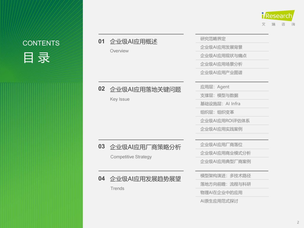 2025年中国企业级AI应用行业研究报告:从“百模大战”到“应用落地”,重点更在于构建系统性、端到端的落地能力,详解多架构、流程重构、科研应用 ...